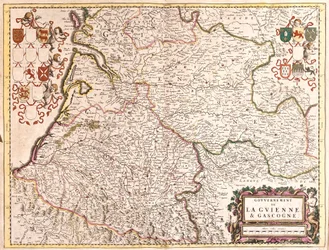 Mapa del Gobierno de Guyenne y Gascogne (Francia)