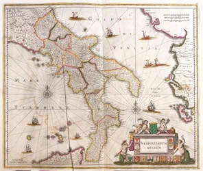 Mapa del Reino Napolitano (Italia)
