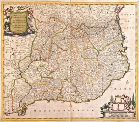 Mapa del Principado de Cataluña (España)