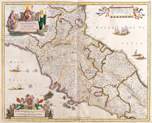 Mapa de los Estados de la Iglesia en Toscana (Italia)