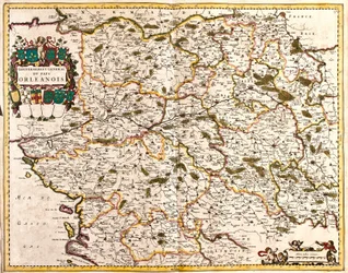 Mapa del gobierno general del país de Orleans (Francia)