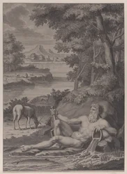 Dios del río en un paisaje, 1725