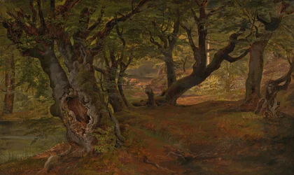 Vista del bosque de Bregentved, Sjaeeland, mediados de 1830