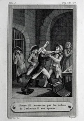 El asesinato del emperador de Rusia Pedro III Fiódorovich el 17 de julio de 1762