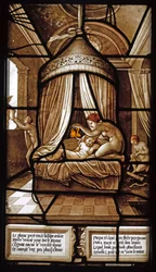 La historia de Psique, vitral, 1441-1444