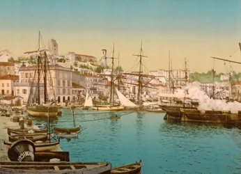 Vista general del puerto de Cannes, 1890-1900