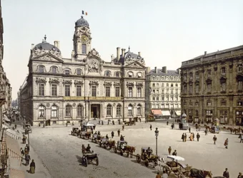 Ayuntamiento de Lyon desde la Place de Terreaux, 1890-1900