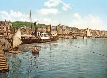 Barco de vapor en el río Touques, Trouville