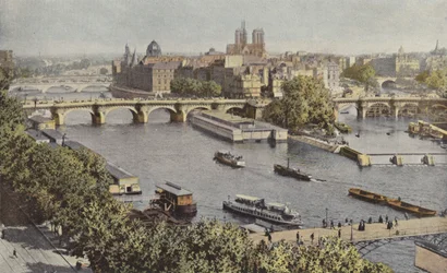 París, Puente Nuevo y la Isla de la Cité, Vista desde el Louvre