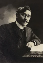 Retrato de Maurice Maeterlinck (1862-1949), dramaturgo, ensayista, poeta belga francófono.