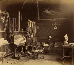 El pintor Toulot en su estudio