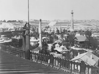 La colina de Chaillot, vista desde el techo de la Galería Circular en la Exposición Universal de 1867