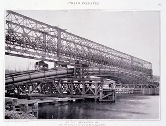 Las obras del puente Alejandro III al 15/12/1898 - en "Le Figaro Illustré"