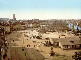 Vista del puerto de Dunkerque, 1890-1900