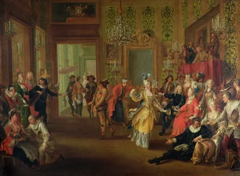 Un Baile de Máscaras durante el Carnaval, c.1710