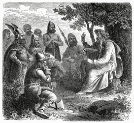 Un Bardo recitando a los Nórdicos, c.1882