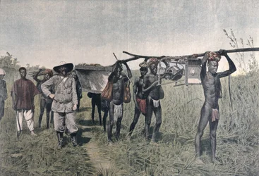 Un convoy en la misión Marchand en 1898, de Le Petit Journal, 1899