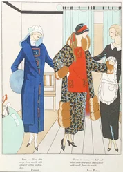 Algunas bonitas novedades de Art-Gout-Beaute, trajes de Premet y Jean Patou, octubre de 1923 (litografía)