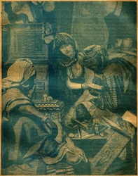 Un bazar en Lahore, India. Grabado en "La Terre Illustree" n°94 del 25 de agosto de 1892