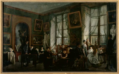 Una clase de dibujo femenino, hacia 1810, hacia 1810 (óleo sobre lienzo)