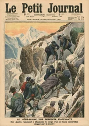 Un descenso en movimiento por el Mont Blanc, ilustración de 