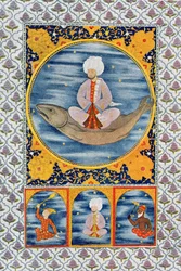 Abdallah del Mar, ilustración de Las Mil y Una Noches, 1895 (grabado en color)