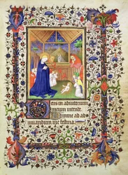 Añadir 16997 f.57 Natividad, del Chevalier Hourse, c.1420 (vitela)