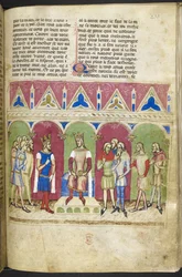 Agregar. MS 12228, f.223, Roman du Roy Meliadus de Leonnoys, c.1352 (pergamino)
