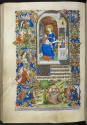 Añadir Ms 18850 f.199v, Fifteen Joys of the Virgin Mary, Book of Hours (The Bedford Hours) c.1410-30 (tinta, color y oro sobre vitela)