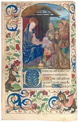Adoración de los Magos, ilustración del "Libro de Horas, Uso de Roma"