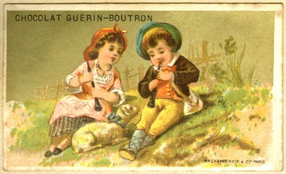 Publicidad cromolitográfica de chocolates Guérin Boutron