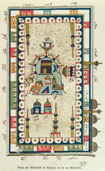 Plano aéreo de la Masjid-el-Haram y la Kaabah, La Meca