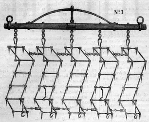Máquina agrícola: una grada articulada