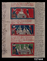 Alquimistas trabajando, de un manuscrito de Alquimia