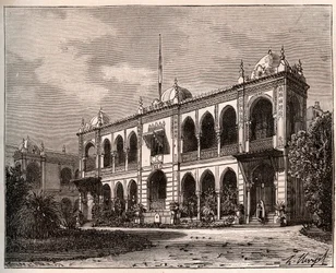 Argel - Palacio del Gobernador en Mustapha - grabado en 