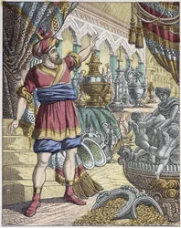 Ali-Baba en una sala del tesoro. Cuentos de las mil y una noches. - imagen de Epinal, Pellerin