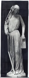 Figura alegórica de La Sinagoga, del portal del transepto sur de la catedral, c.1230