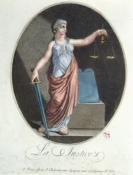 Alegoría de la Justicia, publicada por J. Chereau, París, 1792