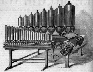 Órgano de vapor americano. Grabado en “Le Monde Illustré” n°146 del 28 de enero de 1860.