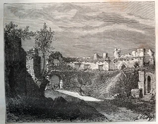 Anfiteatro de Fréjus - grabado en “La France illustree: geographie, histoire, administration statistique” por V.A. Malt-Brown. 1884