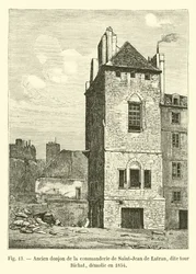 Antigua torre de la encomienda de Saint-Jean de Latran, llamada torre Bichat, demolida en 1854