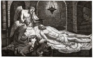 Ángeles alrededor de Jesús