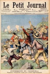 Intervención anglo-alemana en Venezuela en 1902-1903 - Primera página de “Le Petit Journal” del 28 de diciembre de 1902: eventos en Venezuela: barcos venezolanos hundidos por la flota inglesa y alemana (grabado)