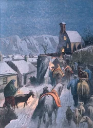 Navidad Animal en las Cevenas, ilustración de Le Petit Parisien, 27 de diciembre de 1908