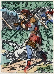 Ilustración anónima para “La bella durmiente”, cuento de Charles Perrault (1628-1703), escritor francés. Grabado en madera de Imagerie Pellerin - Epinal, sd. Finales del siglo XIX.