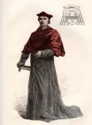 Antoine Duprat, cardenal legat francés (1463-1535) - Cardenal Antoine Duprat (1463-1535) - grabado de L
