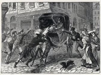 Arresto de Georges Cadoudal (1771-1804), un jefe chouan durante las Guerras de Vendée, 9 de marzo