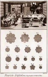 Taller de florista artificial: Enciclopedia o Diccionario de las Ciencias, Artes y Profesiones por Denis Diderot (1713-1784) y Jean d