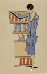"En casa", de Costumes Parisien, pub.1925 (impresión en pochoir)