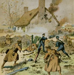 Ataque de la policía y tropas británicas a una granja ocupada por el Sinn-Fein, portada de Le Petit Journal, 5 de diciembre de 1910